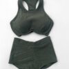 Zoey Top &#8211; Ribbed Underwire Crop Olive