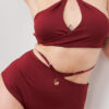 Bailey Bottom &#8211; Adjustable Cut Out High Waist Bottoms Recycled Burgundy