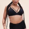 Cora High Waist &#8211; Mesh Cut Out Garter High Waist Bottom Recycled Plus Size