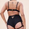 Cora High Waist &#8211; Mesh Cut Out Garter High Waist Bottom Recycled Black