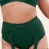 Cora High Waist &#8211; Mesh Cut Out Garter High Waist Bottom Recycled Moss Green