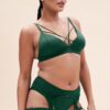 Cora Low Waist &#8211; Mesh Cut Out Garter Low Waist Bottom Recycled Moss Green