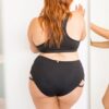 Cross Section Shorts &#8211; Cut Out High Waist Shorts Plus Size Black