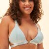 Follow Me Bra &#8211; Front Clasp Strappy Triangle Bra Crystal Blue