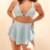 Free Flow Skort &#8211; High Waist Bottoms Crystal Blue