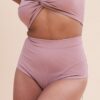 High Waist Shorts &#8211; Basic Scrunch Shorts Ribbed Blush Taupe