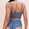 Basic Low Waist Shorts &#8211; Scrunch Shorts Ribbed Steel Blue