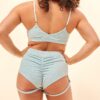 Lure You Shorts &#8211; High Waist Scrunch Garter Shorts Crystal Blue