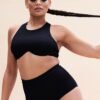 Zoey Top &#8211; Ribbed Underwire Crop Black