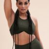 Zoey Top &#8211; Ribbed Underwire Crop Olive