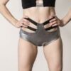 Caroline High Waist Strappy Shorts Silver &#8211; Size M