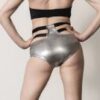 Caroline High Waist Strappy Shorts Silver &#8211; Size M