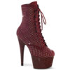 ADORE-1020RM Burgundy Faux Suede-Rhinestones Mesh/Burgundy Mat