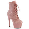 ADORE-1020RM Salmon Pink Faux Suede-Rhinestones Mesh/B.Pink M.