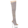 ADORE-3019C-RS Silver AB Rhinestones-Faux Suede/Clear