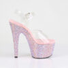 BEJEWELED-708MS Clear/Baby Pink Multi Rhinestones