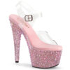 BEJEWELED-708MS Clear/Baby Pink Multi Rhinestones