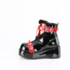 CUBBY-57 Black Patent-Red PVC