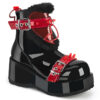 CUBBY-57 Black Patent-Red PVC