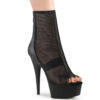 DELIGHT-1006 Black Faux Leather-Mesh/Black Matte