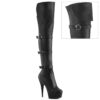 DELIGHT-3018 Black Stretch  Faux Leather/Black Matte