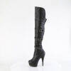 DELIGHT-3018 Black Stretch  Faux Leather/Black Matte