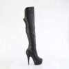 DELIGHT-3018 Black Stretch  Faux Leather/Black Matte