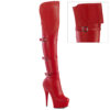 DELIGHT-3018 Red Stretch  Faux Leather/Red Matte