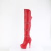 DELIGHT-3018 Red Stretch  Faux Leather/Red Matte