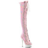 DELIGHT-3029 Baby Pink Stretch Hologram Patent/White Matte