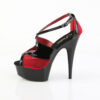 DELIGHT-652-1 Black Patent-Red Fishnet/Black