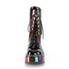 EMILY-350 Black Patent-Rainbow Hologram w/ Hearts