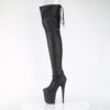 FLAMINGO-3850 Black Stretch  Faux Leather/Black Matte