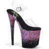 FLAMINGO-808SS Clear/Black-Purple Multi Glitter