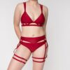 Ava High Waist Bottom Red