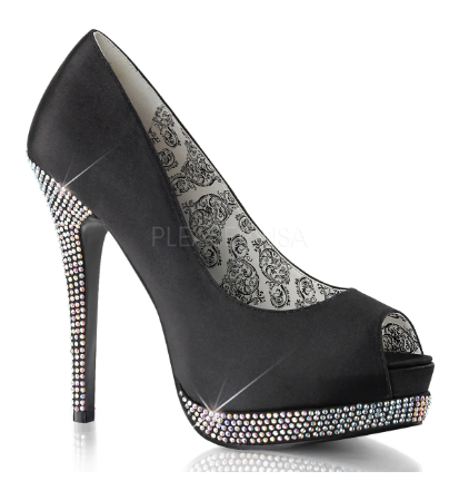 BELLA-12R Blk Satin – US7