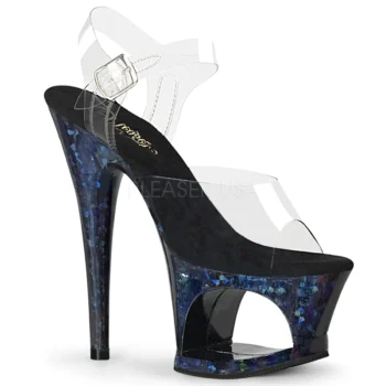 Size US6 - MOON-708HSP Clear/Midnight Blue Hologram